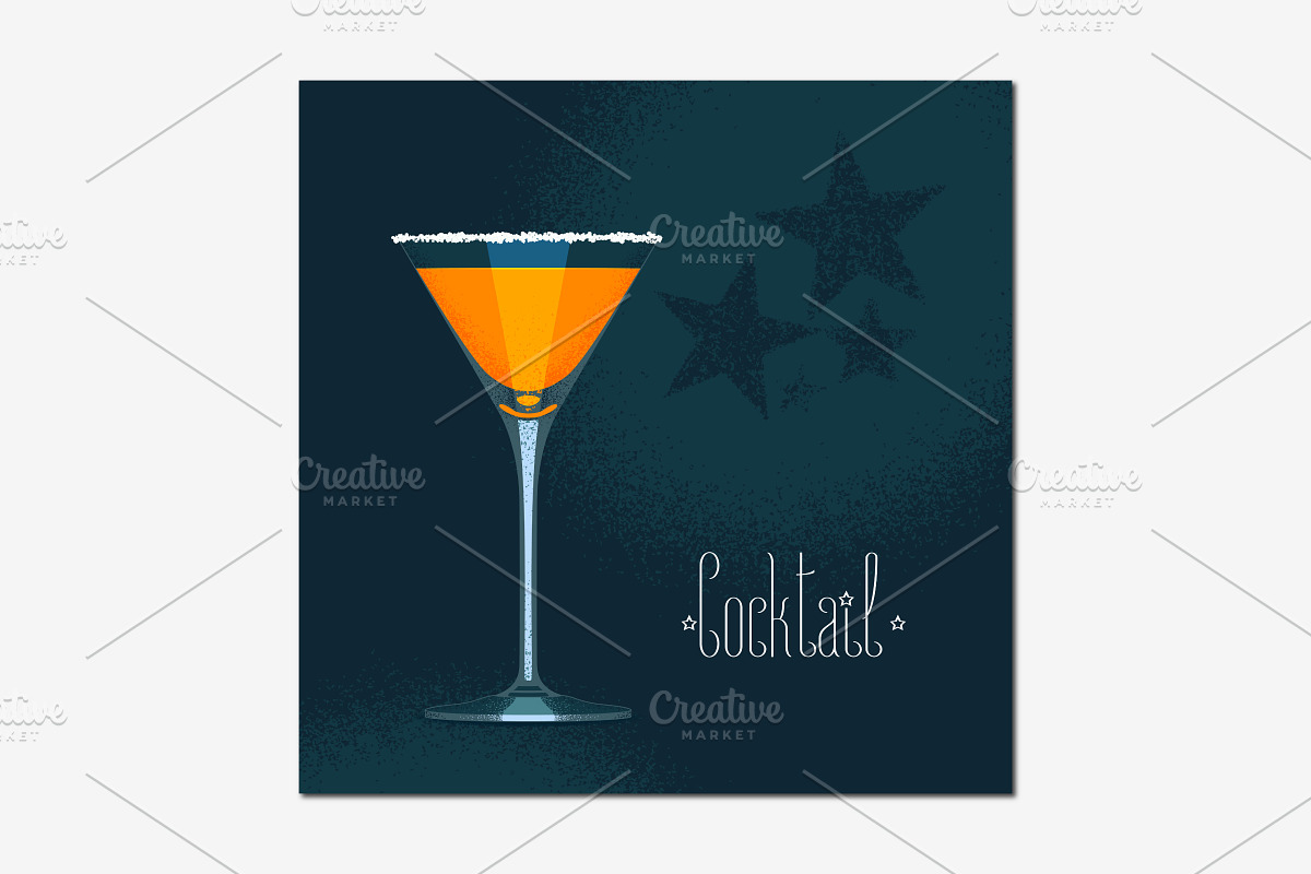 Martini cocktail glass vector in Illustrations - product preview 8