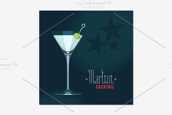 Martini glass with vector