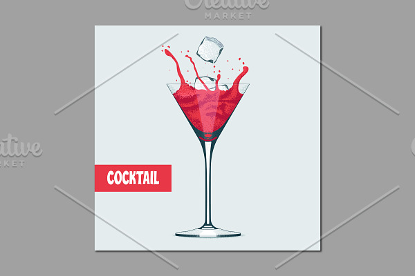Cosmopolitan cocktail vector