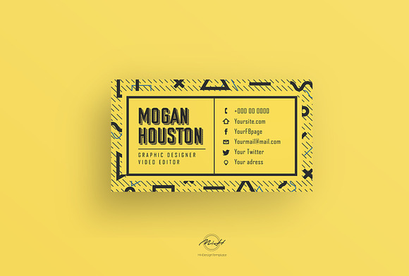 Retro Bussiness Card Template in Business Card Templates - product preview 3