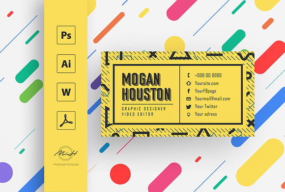 Retro Bussiness Card Template in Business Card Templates - product preview 4