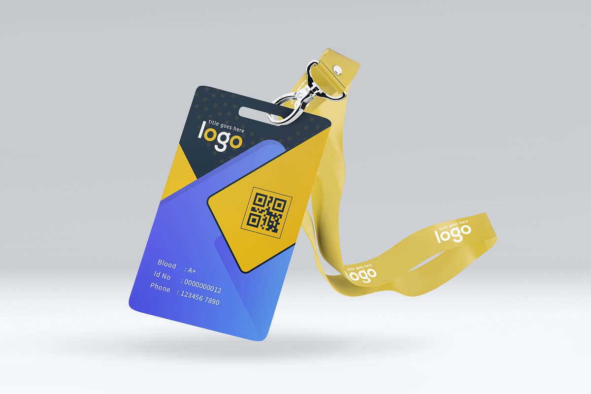 Yellow and Blue ID Card Design in Stationery Templates - product preview 8