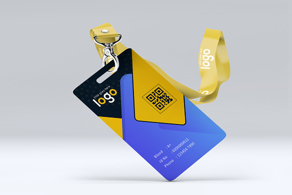 Yellow and Blue ID Card Design in Stationery Templates - product preview 4