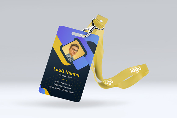 Yellow and Blue ID Card Design in Stationery Templates - product preview 5