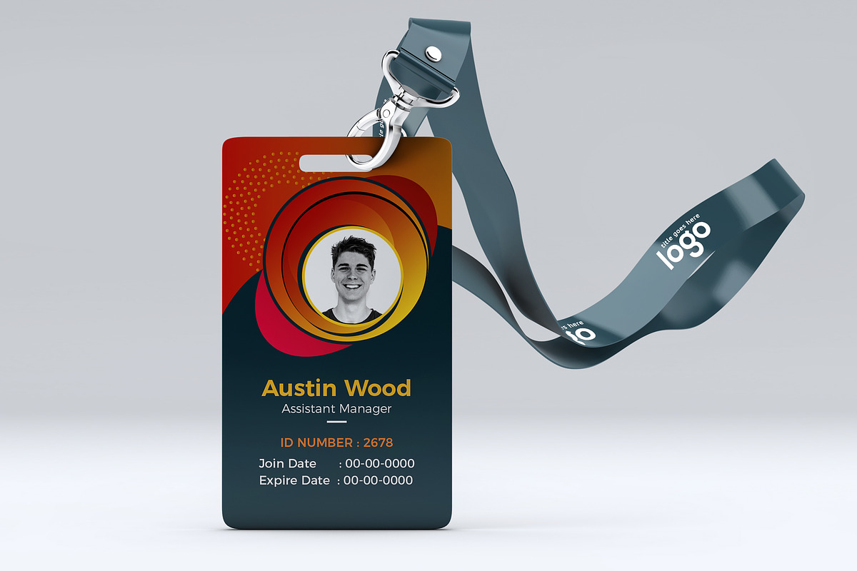 Colorful ID Card Design Template in Stationery Templates - product preview 8
