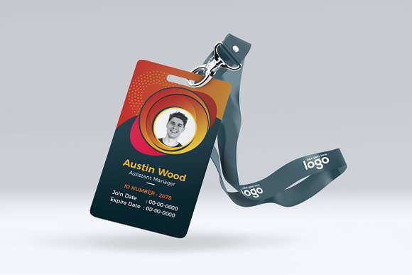 Colorful ID Card Design Template in Stationery Templates - product preview 5