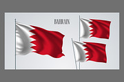 Bahrain waving flags vector