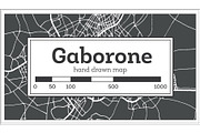 Gaborone Botswana City Map in Retro