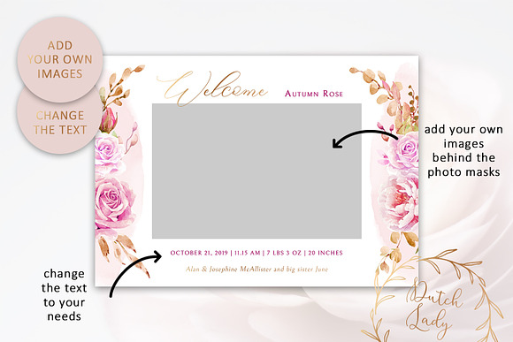Birth Announcement Card Template #9 in Card Templates - product preview 1