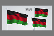 Malawi waving flags vector