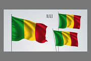 Mali waving flags vector