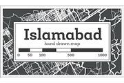 Islamabad Pakistan City Map in Retro