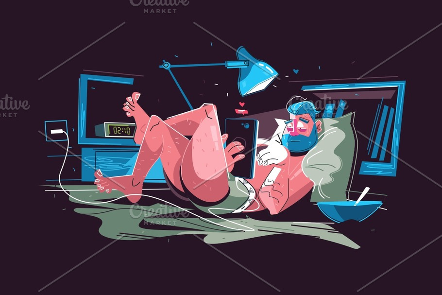 Man hanging on internet in Illustrations - product preview 8