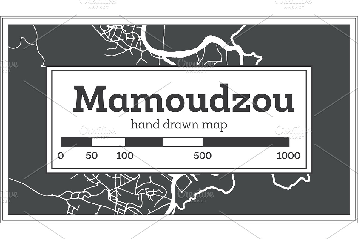 Mamoudzou Mayotte City Map in Retro in Illustrations - product preview 8