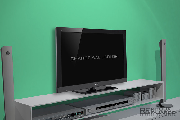 Sony Bravia: Home Theatre Mockup in Mockup Templates - product preview 1