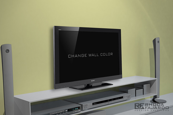 Sony Bravia: Home Theatre Mockup in Mockup Templates - product preview 3
