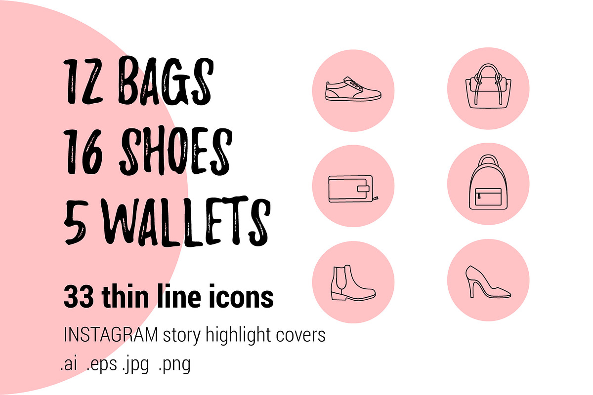 Shoes Bags Wallets Icons in Instagram Templates - product preview 8