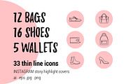 Shoes Bags Wallets Icons