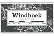 Windhoek Namibia City Map in Retro