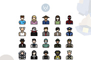 30 Character Avatar Icon Sets