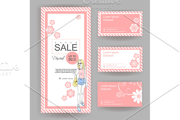 Fashion layout with business card in Brochure Templates - product preview 1