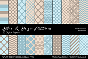 Blue And Beige Digital Papers