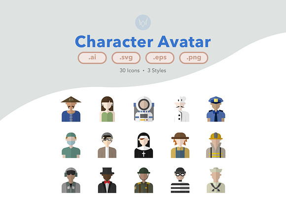 30 Character Avatar Icon Sets in People Icons - product preview 2