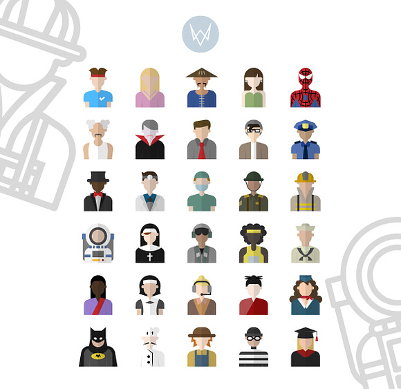30 Character Avatar Icon Sets in People Icons - product preview 3