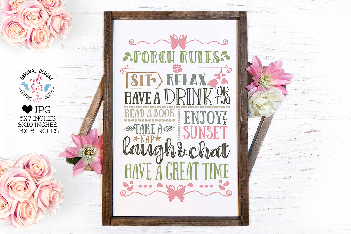 Porch Rules - Porch Printable in Illustrations - product preview 8