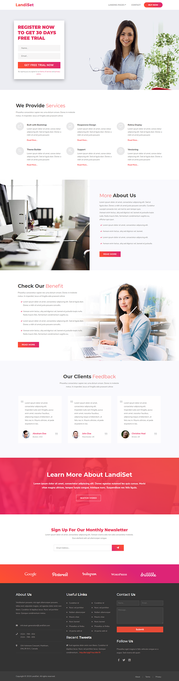 LandiSet - Landing pages Multipupose in HTML/CSS Themes - product preview 3