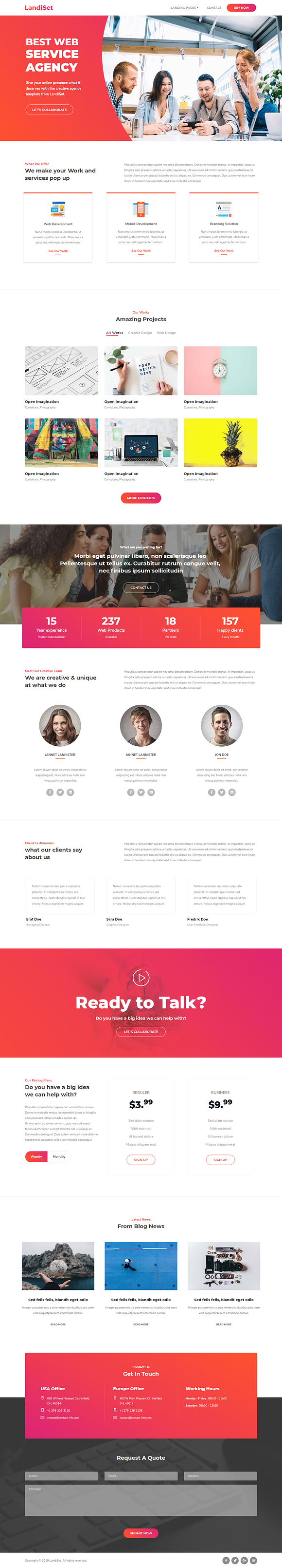 LandiSet - Landing pages Multipupose in HTML/CSS Themes - product preview 4