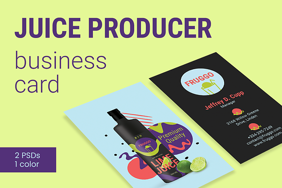Juice Producer Business Card in Business Card Templates - product preview 1