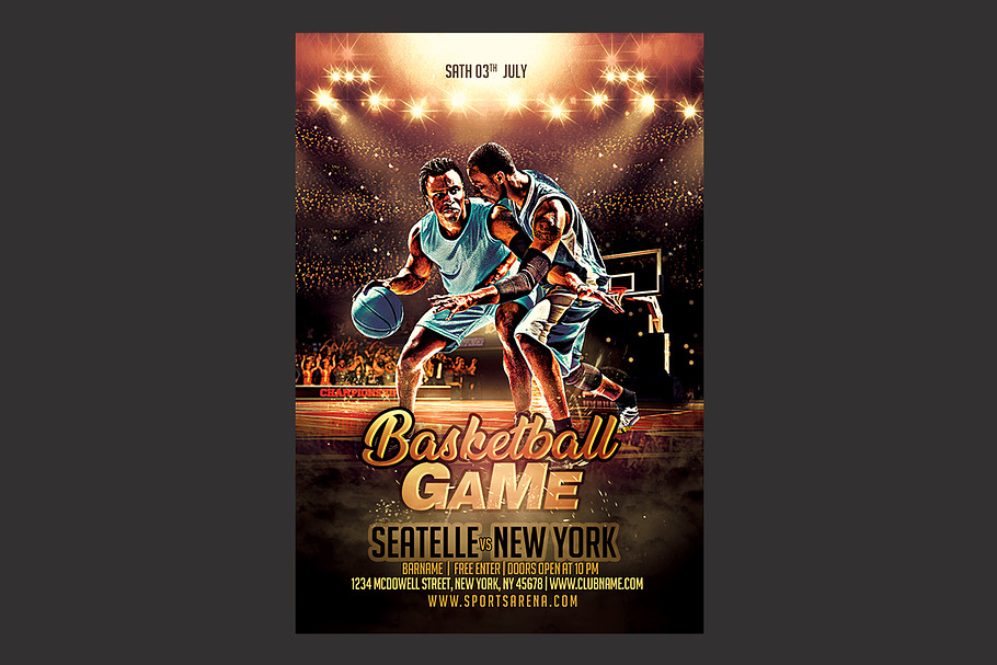 Basketball Game Flyer in Flyer Templates - product preview 8