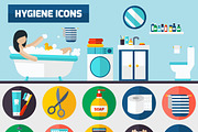 Personal hygiene icons and banners