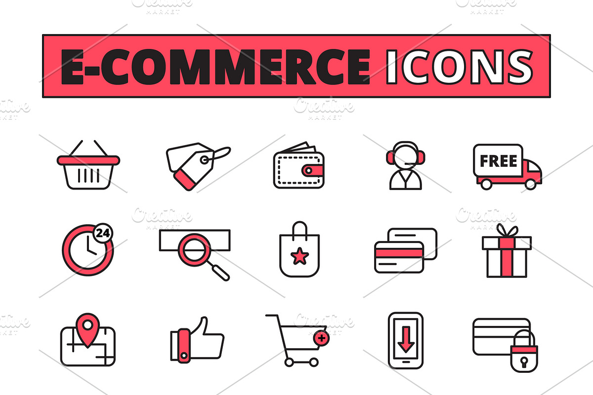 E-commerce line icons set in Icons - product preview 8