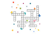 Crossword template with butterflies