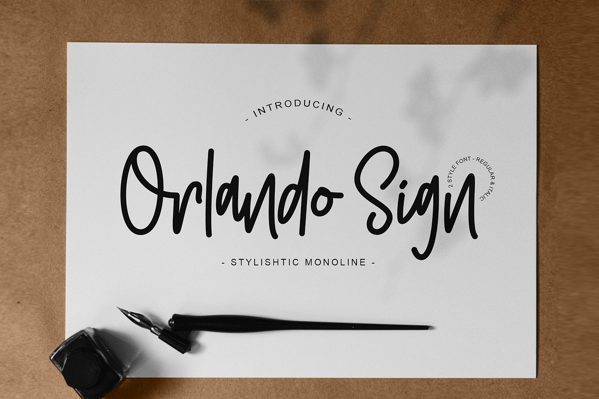 Orlando Sign | Stylishtic Monoline in Script Fonts - product preview 8
