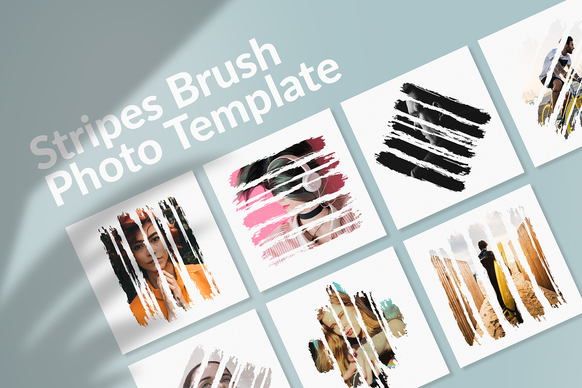 Stripes Brush Photo Templates in Print Mockups - product preview 8