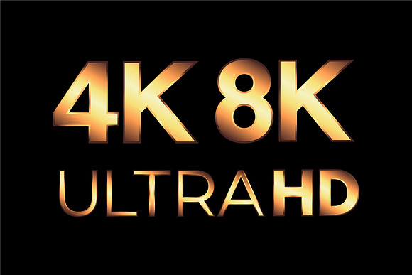 4K & 8K Ultra HD and HDR Logo Set in Objects - product preview 1