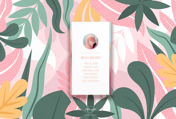 Flamingo Bussiness Card Template in Business Card Templates - product preview 4