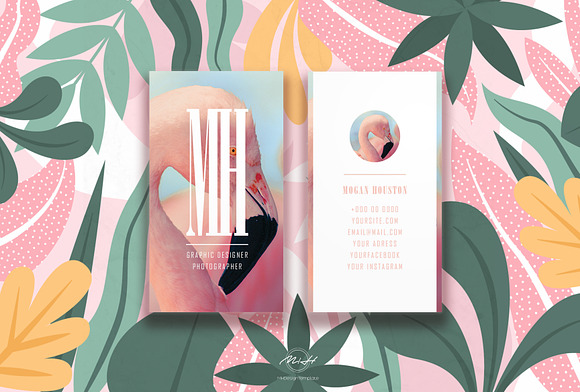 Flamingo Bussiness Card Template in Business Card Templates - product preview 6