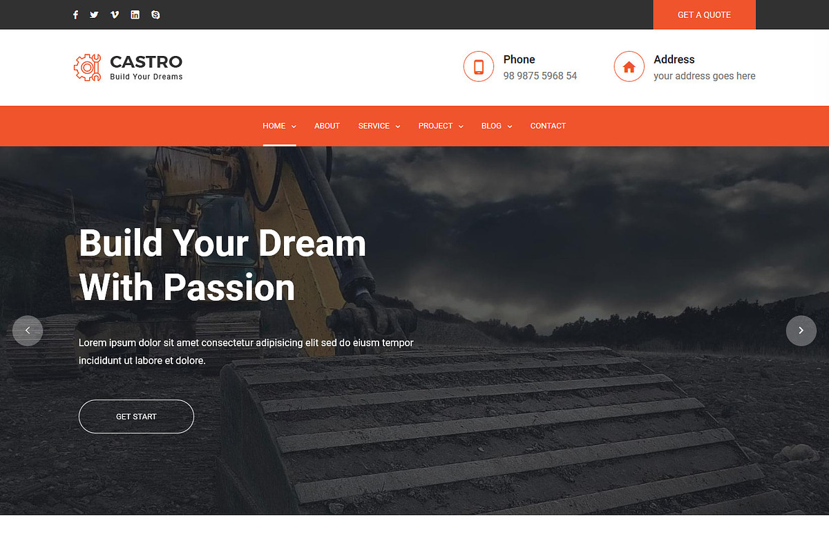 Castro – React Construction Template in Bootstrap Themes - product preview 8