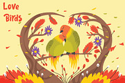 Love Birds - Vector Illustration