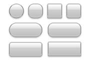 White buttons chrome frame. 3d