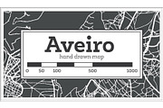 Aveiro Portugal City Map in Retro