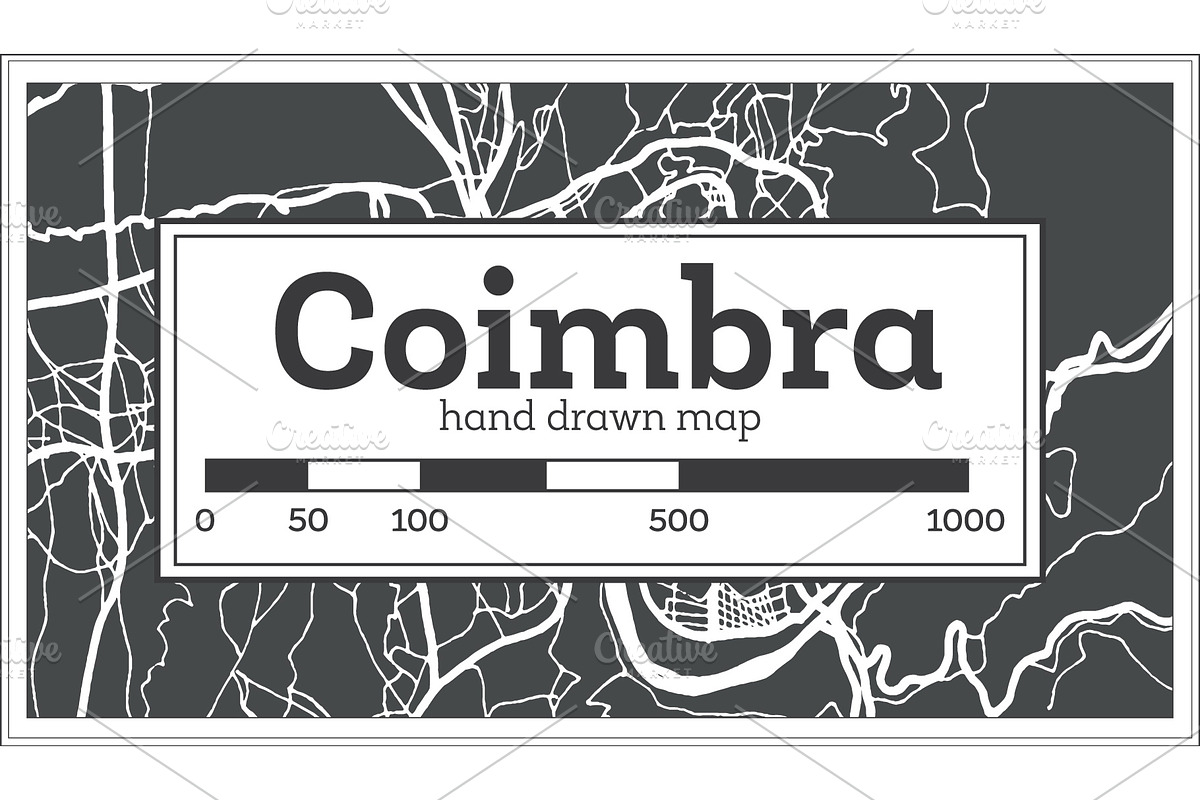 Coimbra Portugal City Map in Retro in Illustrations - product preview 8