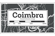 Coimbra Portugal City Map in Retro