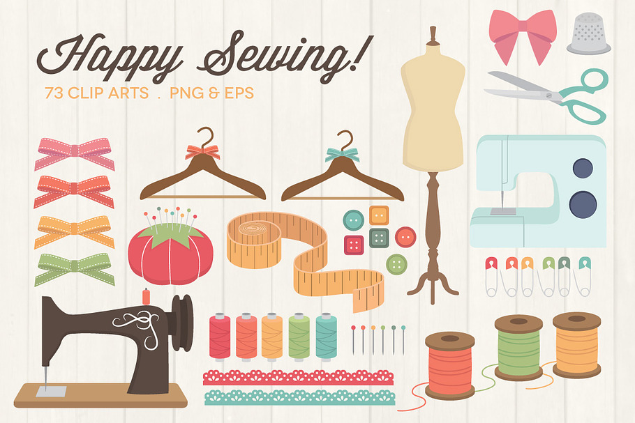 Sewing Clip Art in Illustrations - product preview 8