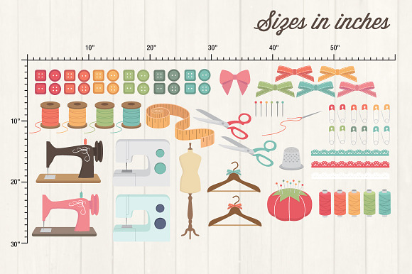 Sewing Clip Art in Illustrations - product preview 2