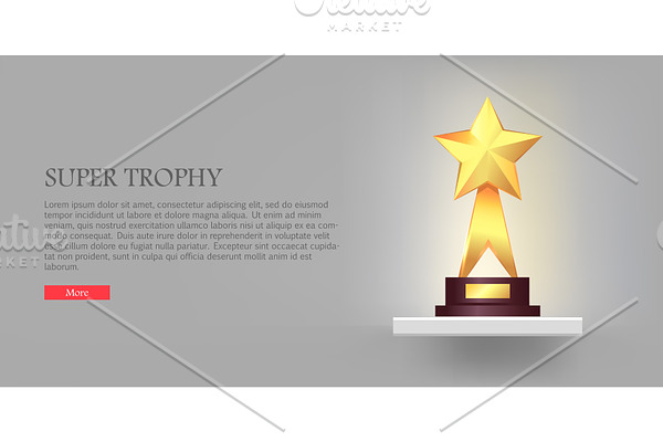 Best Gold Star Trophy Standing on